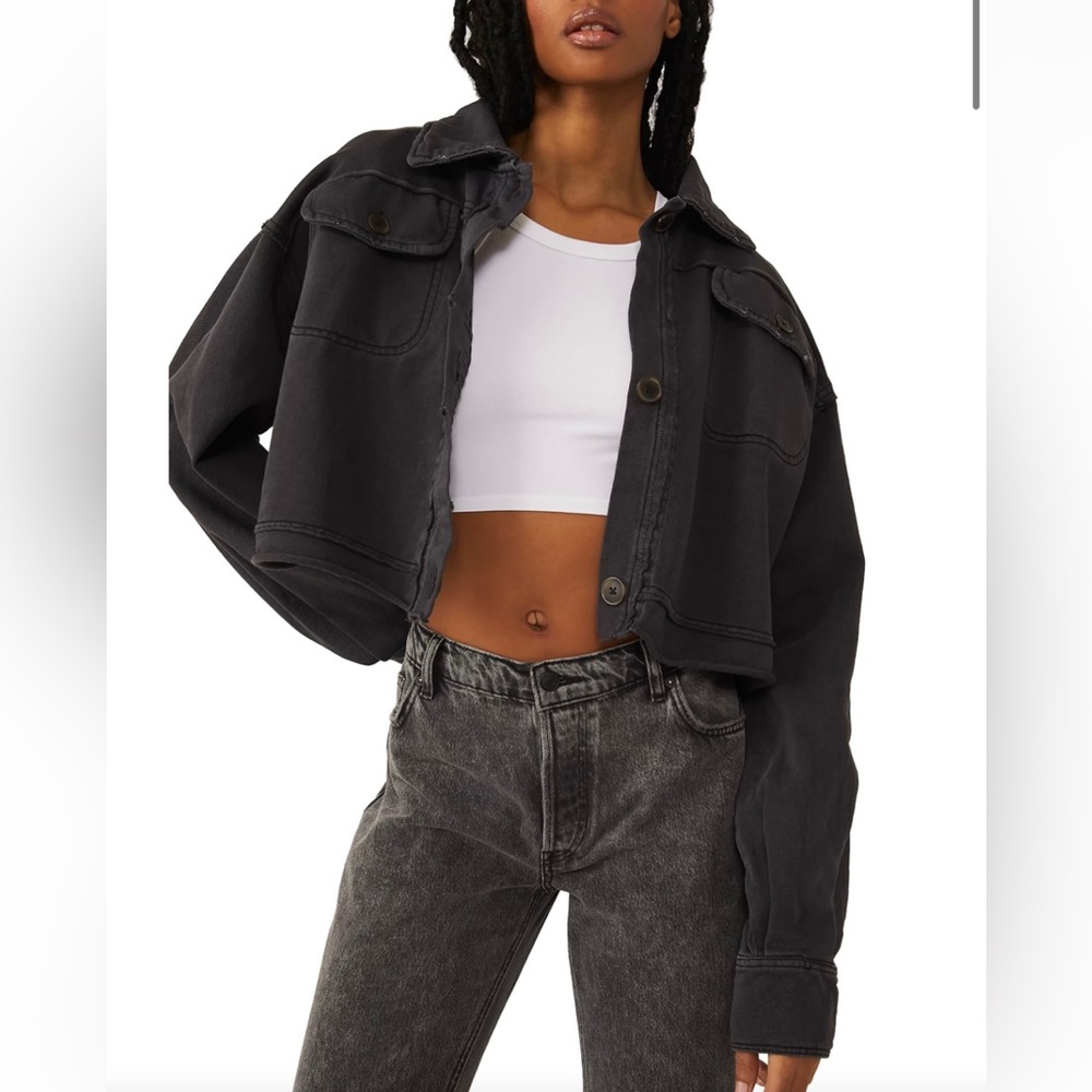 SZ S Free People / We The Free -Cropped Saturday Shirt Jacket NWOT